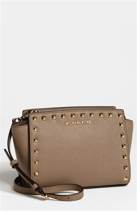 michael kors saffiano studded crossbody|Michael Kors saffiano handbag.